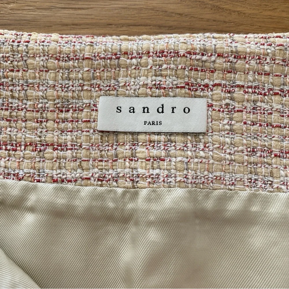 Sandro Agatha Boucle Tweed A-Line Mini Skirt - Picture 5 of 9